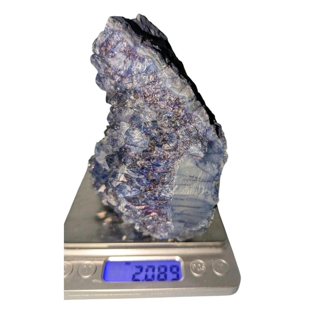 Blue Fluorite Quartz Crystal Cluster Brazil Over 2lbs Healing Rock Specimen - Picture 12 of 12